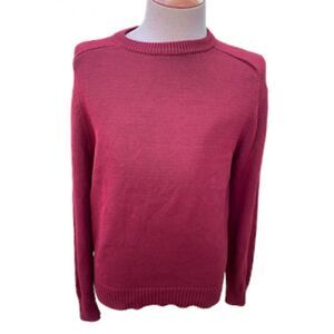 J. Crew Reimagined Men’s Pullover Sweater 100% Cotton Deep Red Sz M